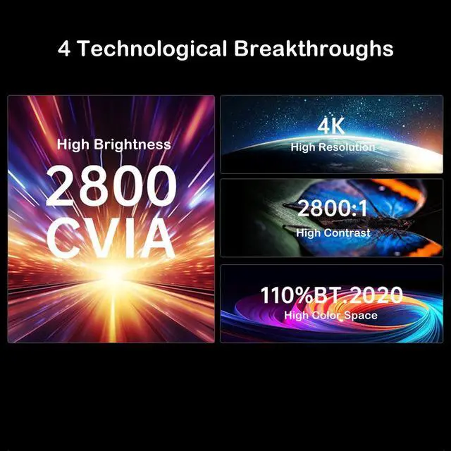 Alt view image 3 of 7 - JmGO O2 Ultra 4K Ultra Short Throw Projector | MALC 2.0 Triple-Color Laser 2800 CVIA Lumen | MT9679 4GB 64GB | DYNAUDIO Speaker | Chinese Version to English Support, Pair with KD3 Google TV Stick