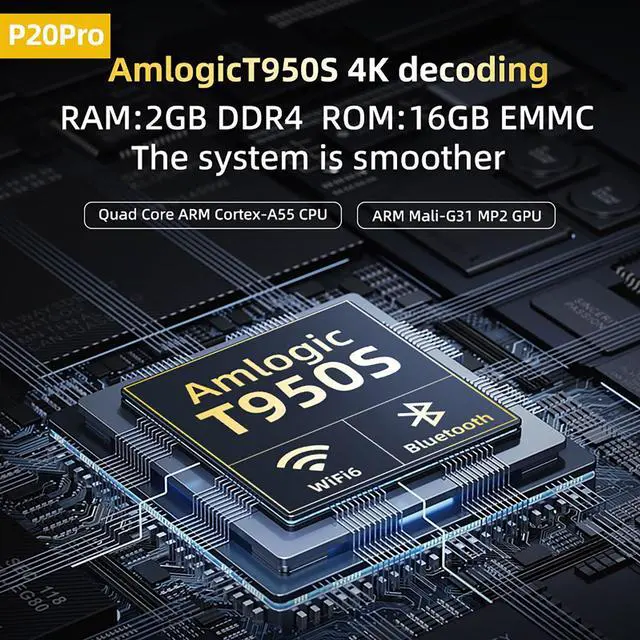 Alt view image 2 of 7 - CACACOL P20 Pro Smart Projector with WiFi 6 and Bluetooth, Outdoor Movie Proyector, 1080p Home Ceiling Auto Focus Projector, 700 ANSI Lumen, Built-in Speaker, AmLogic T950S 2GB 16GB, Google TV OS