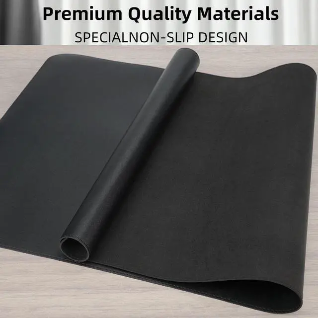 Alt view image 2 of 7 - NUOYOU Leather Desk Mat Large Mouse Pad Non-Slip Waterproof Laptop Computer Desk Pad Table Blotter Protector Durable Writing Pad for Office and Home (Black, 80x40cm)