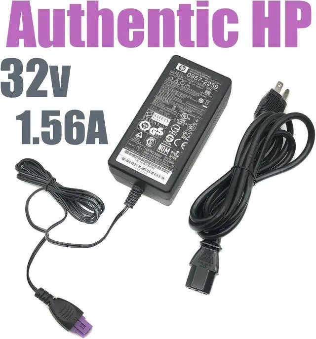 Main image of Genuine HP AC Adapter Power Supply  0957-2259 32V 1560mA (1.56A) for Photosmart C5175 C5177 C5180 Printer 3-Pin w/Cord OEM