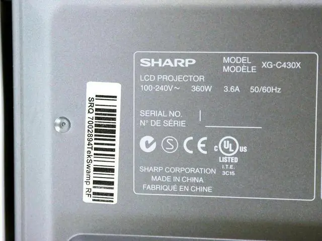 Alt view image 7 of 7 - Sharp XG-C430X 3LCD Projector 4000 ANSI Lumens 1024 x 768 HD 1080i HDMI w/Adapter TeKswamp  Home Theater Professional Streaming with Accessories bundle