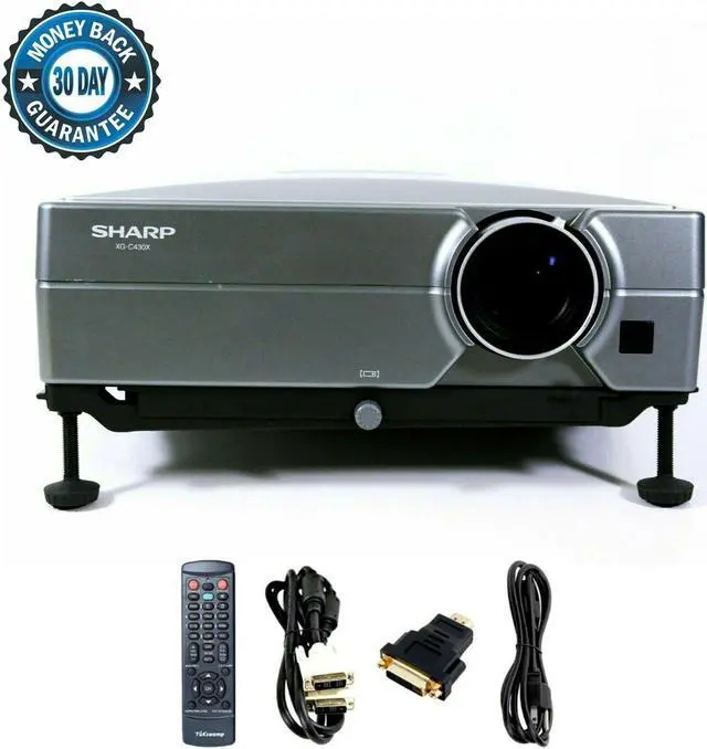 Main image of Sharp XG-C430X 3LCD Projector 4000 ANSI Lumens 1024 x 768 HD 1080i HDMI w/Adapter TeKswamp  Home Theater Professional Streaming with Accessories bundle