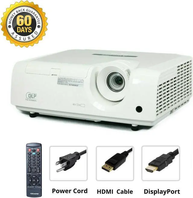 Main image of DisplayPort to HDMI Bundle - Mitsubishi XD250U-G DLP Projector HDMI 1080i Movie