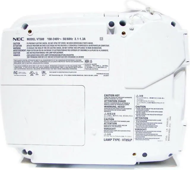 Alt view image 4 of 4 - NEC VT580 3LCD Projector Portable HDMI-adapter HD 1080i Remote TeKswamp