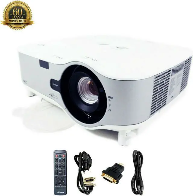 Main image of NEC NP1250 3LCD Projector 3700 ANSI HD 1080i Wireless HDMI-adapter w/Remote