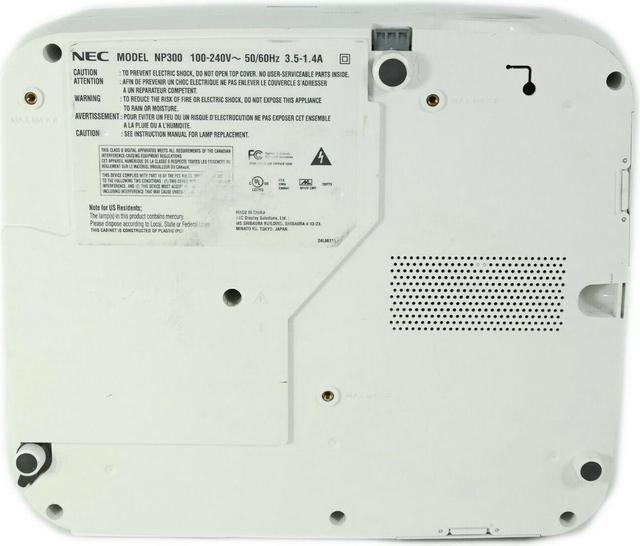 Alt view image 4 of 4 - NEC NP300 LCD Projector 2200 ANSI HDMI w/Adapter HD 1080i Accessories TeKswamp