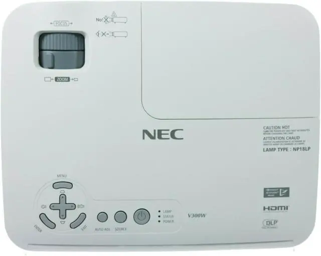 Alt view image 3 of 4 - NEC V300W DLP WXGA Projector 3000 ANSI 2K 1080i HD PC 3D Ready HDMI with Accessories