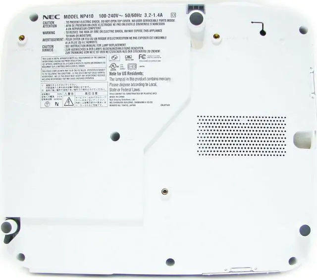 Alt view image 4 of 4 - NEC NP410 3LCD Projector 2600 Lumens HDMI-adapter 1080i w/Remote bundle