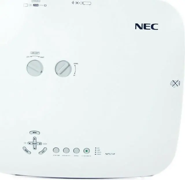 Alt view image 3 of 4 - NEC NP1250 3LCD Projector 3700 ANSI HD 1080i Wireless HDMI-adapter w/Remote