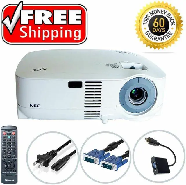 Main image of NEC VT580 3LCD Projector Portable HDMI-adapter HD 1080i Remote TeKswamp