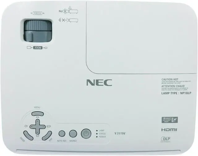 Main image of NEC V311W DLP Projector 3100 Lumens Gaming 3D HD 1080i HDMI w/Accessories bundle