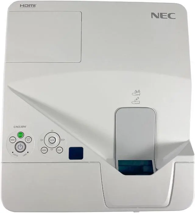 Alt view image 5 of 6 - NEC NP-UM330W 3LCD Projector Ultra Short Throw 1280x800 3300 ANSI Lumens HDMI 1080p w/Bundle
