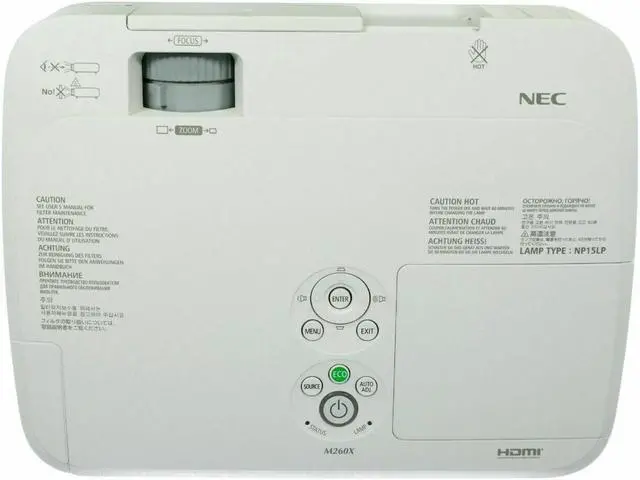 Alt view image 3 of 5 - NEC NP-M260X 3LCD Projector 2600 ANSI Cinema HD HDMI 1080p Remote