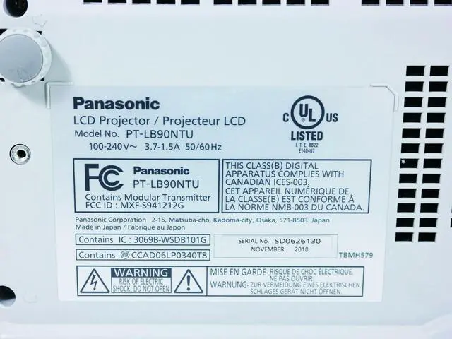 Alt view image 6 of 6 - Panasonic PT-LB90NTU 3LCD Projector for Conference Meeting Room 3500 ANSI 1080i HDMI-adapter w/Remote