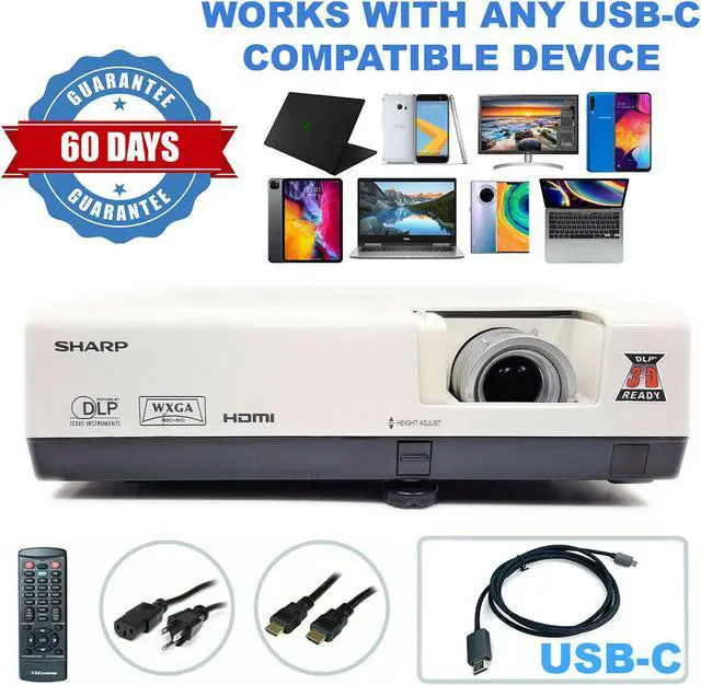 Main image of Sharp PG-D3050W DLP Projector - Home Theater Professional Streaming bundle New MacBook USB-C Compatible bundle