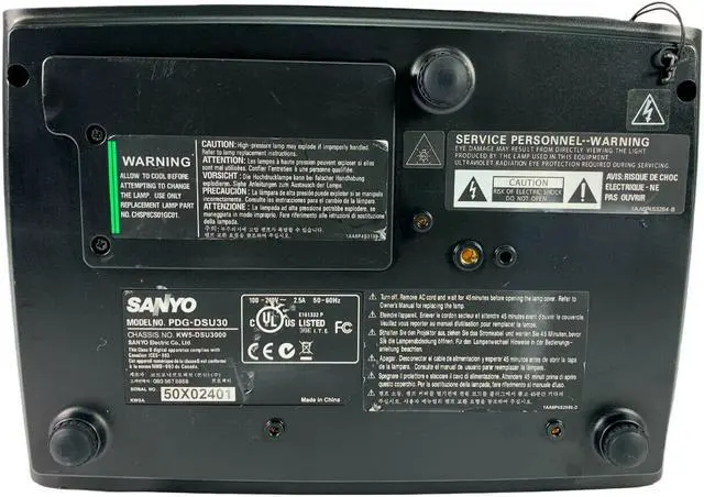 Alt view image 5 of 5 - Sanyo PDG-DSU30 DLP Projector 2500 Lumens HD 1080p Conference Room  HDMI-adapter w/Remote