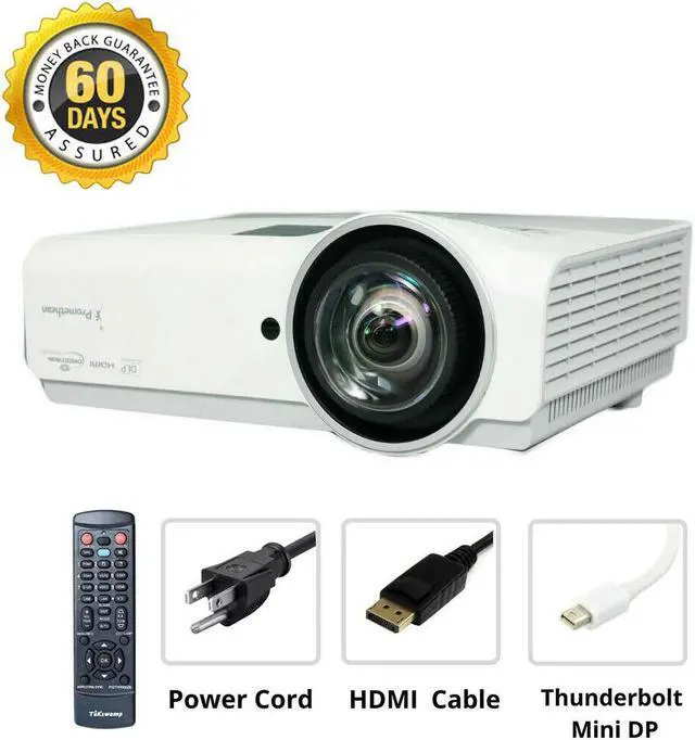 Main image of Promethean PRM-45A DLP Projector Short-Throw Cinema 3600 Lumens - Thunderbolt Mini DP Bundle