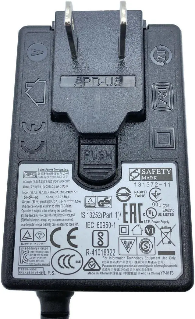Alt view image 2 of 4 - Genuine APD WA-36A24R AC Power Adapter 24V 1.5A 36W OEM