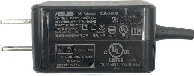 Alt view image 3 of 3 - Genuine Asus AC Power Adapter Charger 19V 1.75A 33W for VivoBook X202E Series