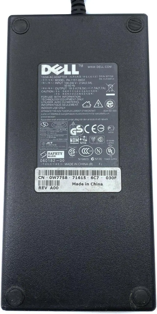 Alt view image 5 of 7 - Genuine Dell AC Adapter For Vostro 1220 1310 1320 Laptop W/P.Cord