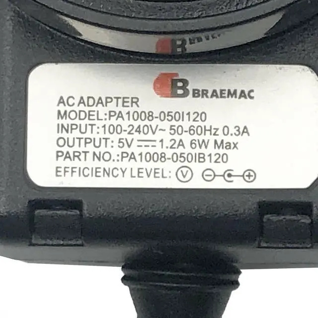 Alt view image 2 of 4 - Genuine Braemac PA1008-050I120 AC Power Adapter 5V 1.2A 6W OEM