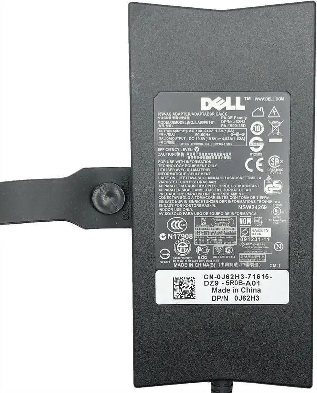 Alt view image 2 of 5 - Genuine Dell LA90PE1-01 FA90PS0-00 90W Power Adapter for Inspiron 1764 3721 3737 5748 W/Cord OEM