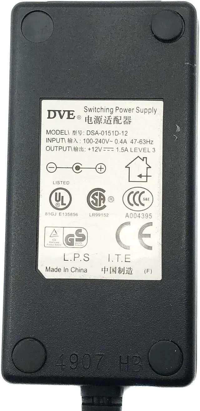 Alt view image 2 of 5 - Original DVE DSA-0151D-12 AC Power Supply Adapter 12V 1.5A 18W OEM w/PC