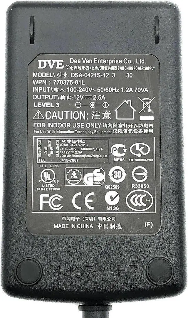 Alt view image 2 of 5 - Original DVE AC Adapter For X2Gen MW15A 15 MG15VT 15 LCD Monitor Charger W/Cord