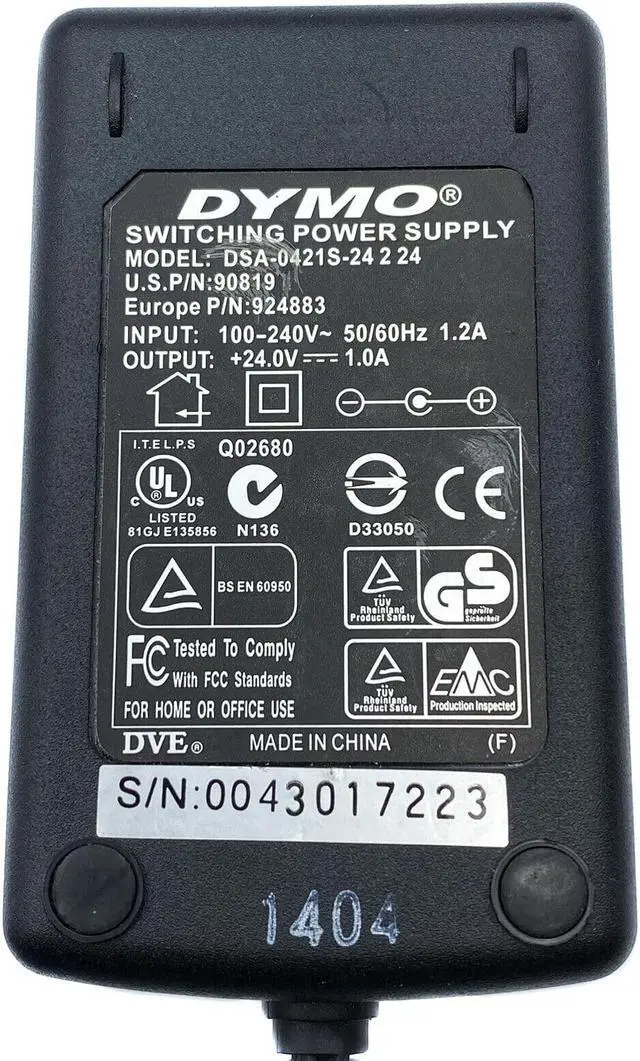 Alt view image 6 of 6 - Original Dymo DSA-0421S-24 2 24 AC Switching Power Adapter 24V 1A 24W OEM w/PC