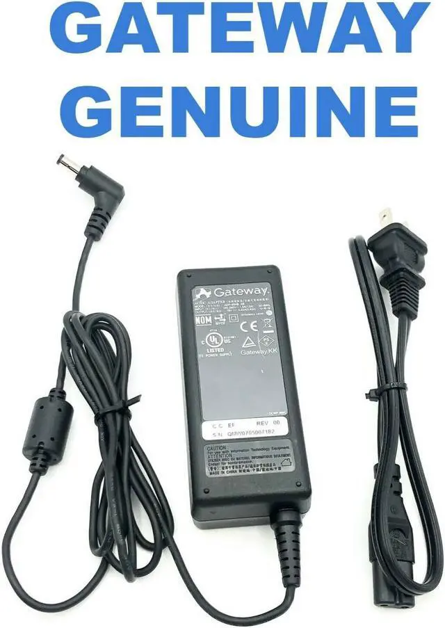 Main image of Genuine AC Adapter Gateway ML6226B MT6823B MT6917B Laptop 65W Charger w/P.Cord