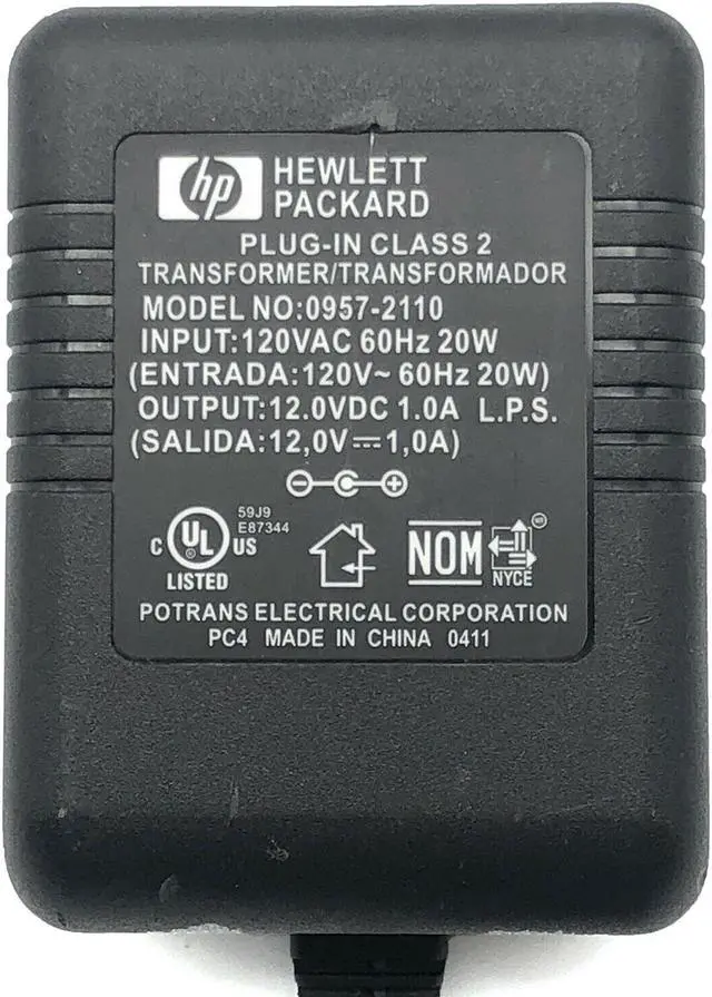 Alt view image 2 of 4 - Genuine HP AC Adapter 0957-2110 Plug In Class 2 Transformer 12V 1A Power Supply
