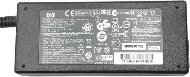 Alt view image 2 of 4 - Original HP AC Power Adapter PPP016L-E 120W Laptop Charger PA-1121-42HP no Cord