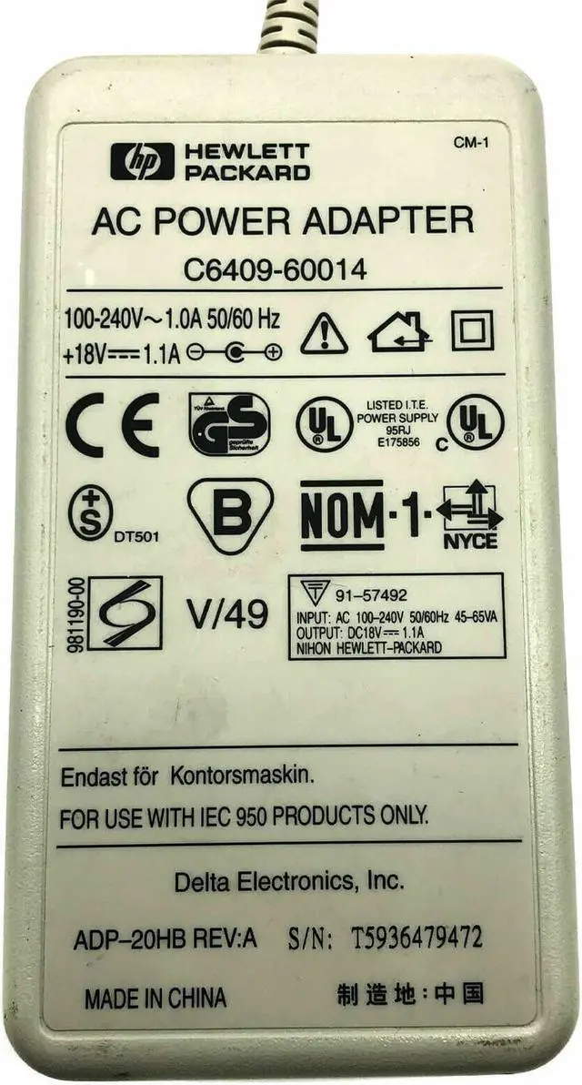 Alt view image 2 of 5 - Genuine HP AC DC Adapter for DeskJet Printer 880C 88XC 895CXI w/Cord OEM