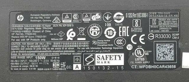 Alt view image 2 of 4 - Genuine HP AC DC Power Adapter 150W 775626-003 776620-001 19.5V 7.7A w/Cord OEM