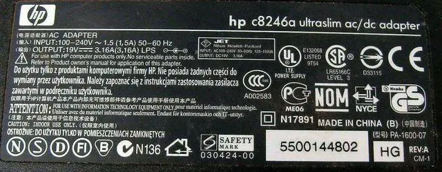 Alt view image 2 of 4 - Genuine HP AC Adapter for DeskJet 450wbt Mobile Printer C8145A Power Supply w/PC