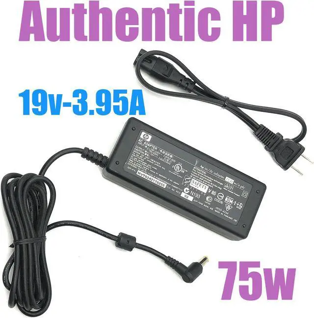 Main image of Genuine HP 75W AC DC Adapter 19V 3.95A for Pavilion zt1100 xz100 Laptop w/Cord