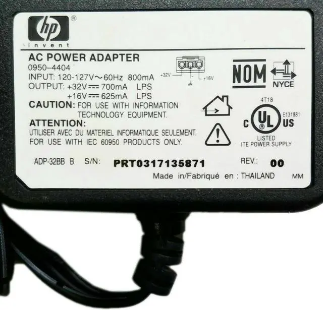 Alt view image 2 of 4 - NEW Genuine HP 0950-4404 Printer Power Supply DesKjet Photosmart 32V 16V 700mA