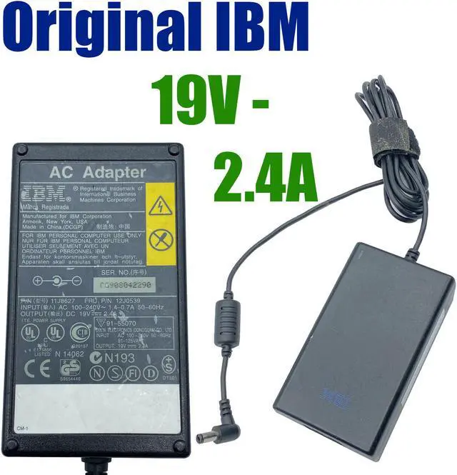 Main image of Genuine IBM AC Power Supply Adapter 11J8627 12J0539 19V 2.4A 45W with P.Cord