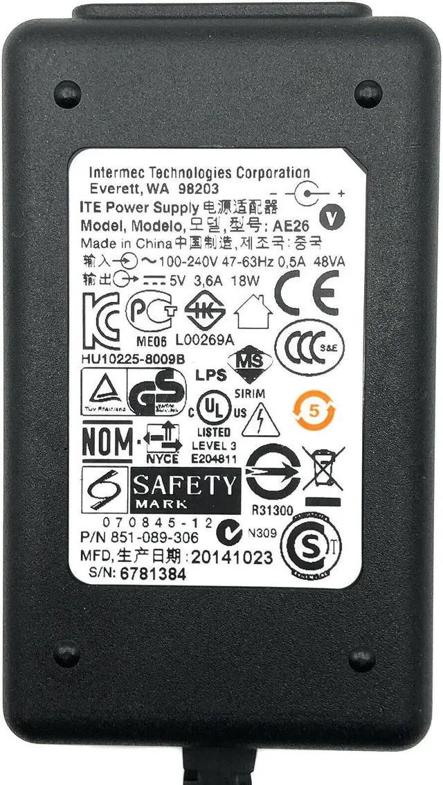 Alt view image 2 of 4 - Genuine Intermec AE26 AC Adapter 5V 3.6A for SD61 SD62 Wireless Base Station wPC