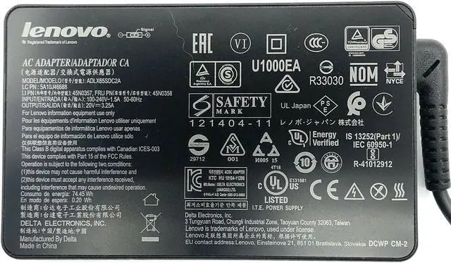 Alt view image 5 of 5 - Genuine Lenovo ADLX65SDC2A AC Power Adapter Charger 20V 3.25A 65W OEM w/PC