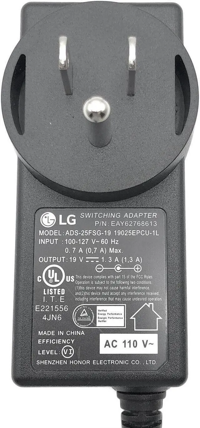 Alt view image 2 of 5 - Genuine LG 19W AC Power Adapter for 24M37A 24M37D 24M37H 24M37HQ 24MC37D Monitor