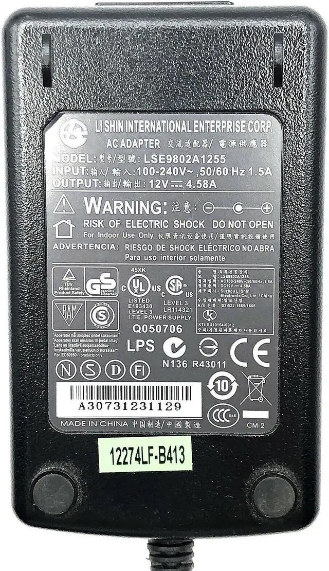 Alt view image 2 of 4 - NEW AC Adapter 12V 4.58A For Dell Wyse T10 T25 Winterm V90 V90L With Cord