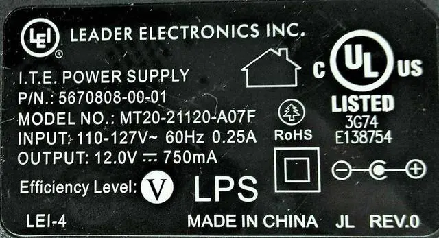 Alt view image 2 of 4 - New Genuine LEI AC Adapter 9W for Motorola DTA100 Digital Transport Adapter