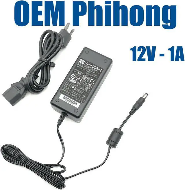 Main image of NEW Genuine Phihong PSC12U-120 AC Adapter 12V 1A 12W w/Cord