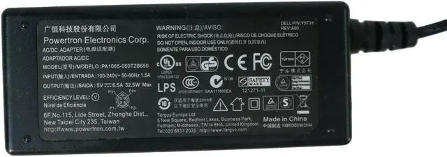 Alt view image 2 of 4 - OEM Powertron AC DC Adapter 5V 6.5A 4-Pin for Dell Displaylink Model D3000 n/PC