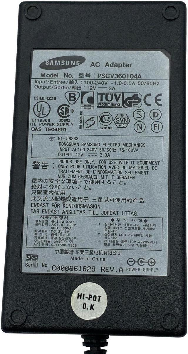 Alt view image 2 of 4 - OEM Samsung AC Adapter 12V 36W for Sony Video Camera EVI-D70 EVI-D70P w/P.Cord
