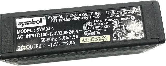 Alt view image 3 of 3 - Genuine Symbol AC Power Adapter for CRD3000-4000E 4-Slot Charger Cradle n/Cords