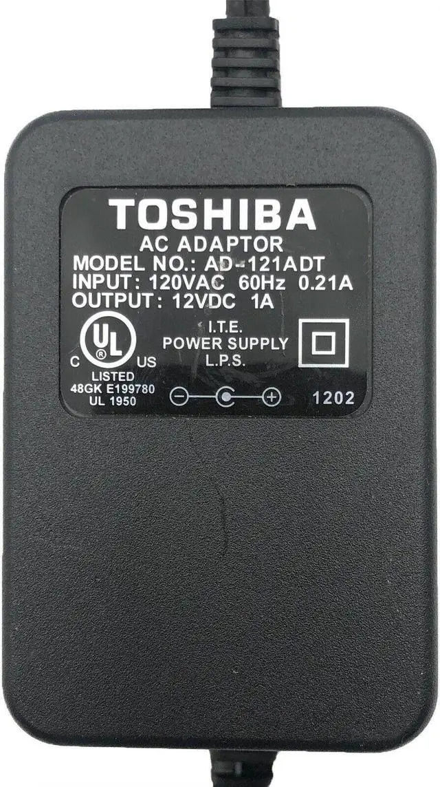 Alt view image 4 of 4 - Genuine Toshiba AD-121ADT I.T.E. Power Supply 12VDC 1A 120VAC 60Hz 0.21A
