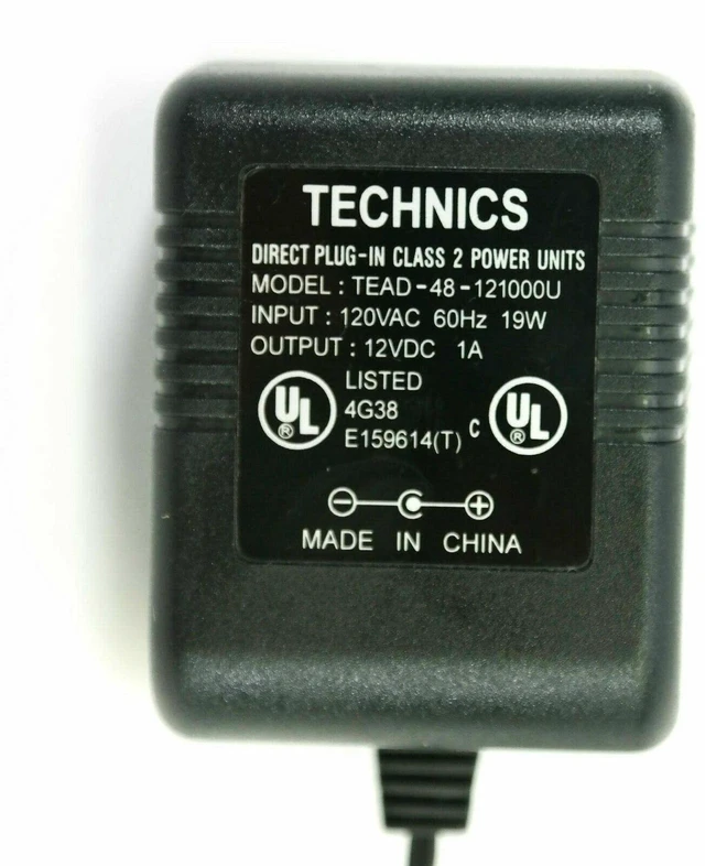 Alt view image 2 of 5 - Original Technics TEAD-48-121000U AC Power Adapter 12V 1A 12W Class 2 Linear OEM
