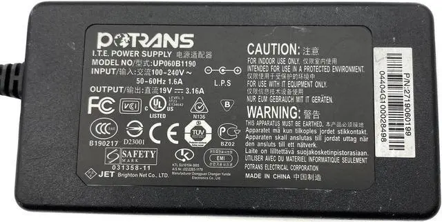 Alt view image 2 of 4 - OEM Potrans AC Adapter 19V 3.16A 60W for Monitor Acer AL1913W AL721 AL1703 w/PC